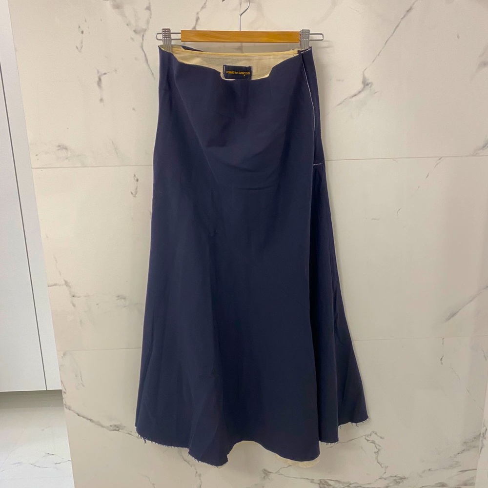 COMME des GARCONs black long wool skirt